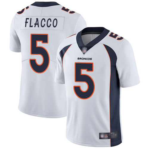 Men Denver Broncos #5 Joe Flacco White Vapor Untouchable Limited Player Football NFL Jersey->denver broncos->NFL Jersey